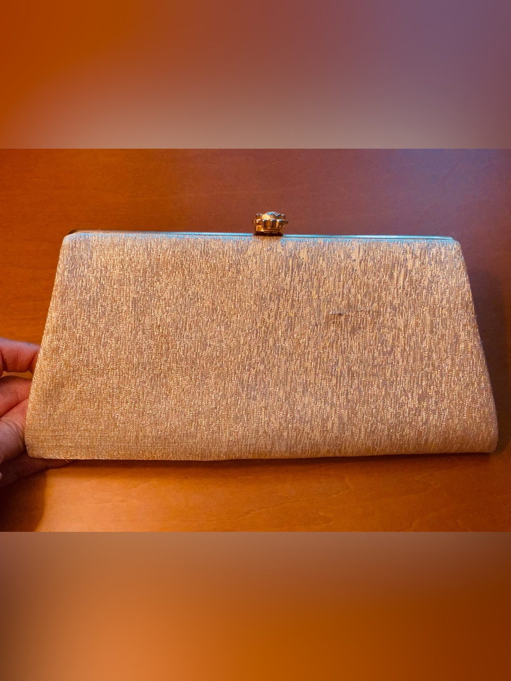 Vintage Elegant Champagne Gold Evening Clutch